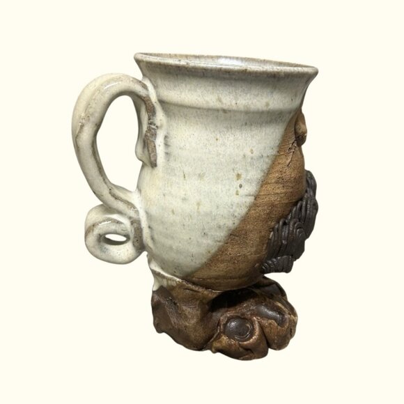 Vintage Ugly Face with Feet Pottery Mug - Picture 5 of 7